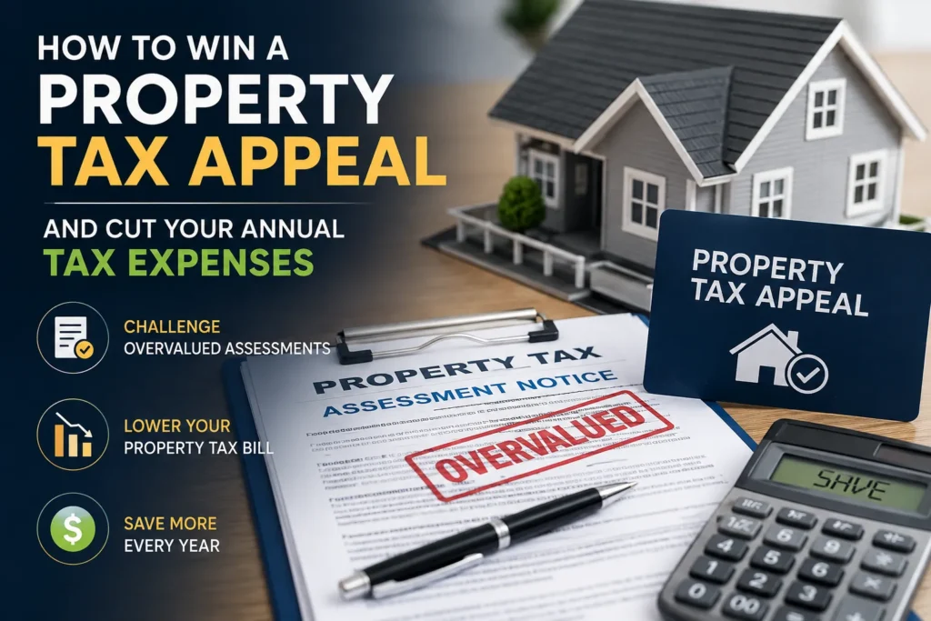 Property tax appeal guide for challenging overvalued property assessments and lowering annual tax expenses